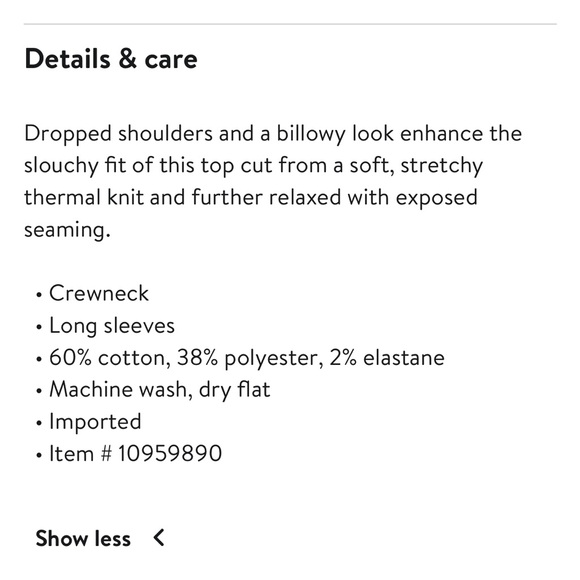 free people latte blues oversize thermal long sleeve top - Picture 2 of 4